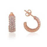 Söğütlü Silver üç sıra tamtur rose küpe