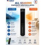 Soğutma + Isıtma, 4 L Su Tankı, Uzaktan Kumanda, Iyonizer, Zamanlayıcı Gree All Seasons Evaporatif Soğutucu Isıtıcı KSWK-04S68RDG - Beyaz