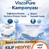 Soğutucu Örme Kumaş Horlama Önleyici Yastık + Boyun Destekli Yastık + Kılıf Hediyeli