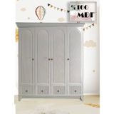 Soho %100 Mdf 4 Kapılı Bebek&çocuk Gardırop - Beyaz