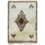 Soho Antiq Diant Rustik Tarz El Dokuma Shaggy Halı 131X170 cm - Krem - Kahverengi - Bej - Standart