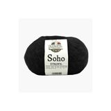 Soho Örgü İpi Siyah%55 Super Kid Mohair%23 Organik Merino Yün%22 Polyester 25g 225m (19177)