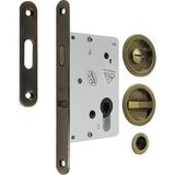 SOHO Sl-01 Serisi Kayar Kapı Kilidi Seti Antik Bronz Banyo Tipi (Wc)