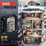 Soi Craft 500 Parça Puzzle Gizli Katlar #245 | Yeraltı Ev Teması, 2 cm Parça Boyutu, Karla Kaplı Manzara, Aile Aktivitesi, Çok Katlı Kesit