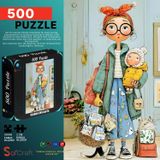 Soi Craft 500 Parça Puzzle Kucağımda Dünyalar Var #226 | Whimsical Anne Tasarımı, 2 cm Parça Ölçüsü, Çerçevelenebilir, Yetişkin ve Aile, CE Sertifikalı