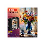 Soi Craft 500 Parça Puzzle Mavi Vazo ve Karışık Çiçekler Gün Batımı #264