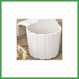 Soi Home 3D Baskı Askılı Balkon Saksısı Dikey Çizgili Dekoratif Çiçek ve Aromatik Bitki Saksısı - Beyaz Soı