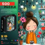 SoiCraft Çiçeklerin Arasında 500 Parça Puzzle | Illüstrasyon Tasarım, 2 cm Parça Ölçüsü, Yetişkin ve Aile, Özel Koleksiyon, Yüksek Kalite Baskı