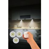 Soillium 3lü Dekoratif Dolap İçi Koridor Antre Aydınlatma Pilli Kumandalı Spot Led Işık Yapışkanlı Kumandalı