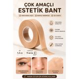 Soillium Makyaj Bandı Eyeliner Fondöten Çekme Şablonu Burun Yanak Şekillendirme Bandı 1,3cmx9mt Kozmetik Bant