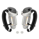 SoJumpvr Controller Grips Cover Compatible with Meta Quest 3S/Quest 3 Accessories, Hand Strap with Battery Opening, Knuckle Straps with Widen and Thicken Sponge(Not for Charging Dock) (White-Gray)