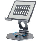 SOJUNER Masa için Tablet Standı Tutucu, 360 Döner Tabanlı Döner iPad Standı, Alüminyum Katlanabilir Masaüstü Standı Tutucu, iPad Pro 12.9,11,10.5,9.7 gibi Tüm Tabletlerle Uyumlu, Gri
