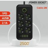 Soket 4 USB 1 Pd Şarj Termal Akım Korumalı Priz 2 Metre Kablo Çoklu Priz 6 Lı Priz