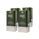 Sokol Delice Natürel Sızma Zeytinyağı - Soğuk Sıkım, Ayvalık Yeni Mahsül, Düşük Asit (4x 5 Litre)