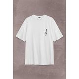 Sol Anahtarı Gitar Guitar Saz Rock Caz Müzik Sırt Ön Baskılı Oversize Tişört Unisex T-Shirt Beyaz