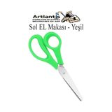 Sol El Makası 1 Adet Solak Okul Makası Plastik Saplı Solel İçin Makas Okul Öğrenci Makası Küt Uçlu Paslanmaz Çelik Yeşil