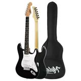 Solak Elektro Gitar Seti, Amfi ve Aksesuarlar ile Tam Paket, Beyaz-Siyah