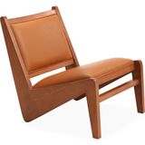 Solano Design Ardita Ahşap ve Deri Taba Berjer - Standart