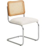 Solano Design Doğal Hazeran Teddy Yemek Odası Sandalyesi - Beyaz - Standart