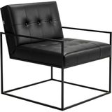 Solano Design Garda Siyah Metal Deri Berjer - Standart