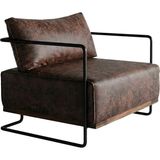 Solano Design Lanza Kahverengi Deri Metal Berjer - Standart