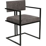 Solano Design Tush Gri Metal Yemek Odası Sandalyesi - Koyu Gri - Standart