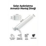 Solar Aydınlatma Armatür Montaj Direği 46 cm Fırın Boyalı Paslanmaz Dış Mekan Bahçe Duvar Direği OEM-51140-B