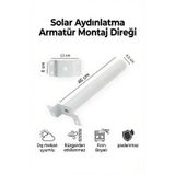 Solar Aydınlatma Armatür Montaj Direği 46 Cm Fırın Boyalı Paslanmaz Dış Mekan Bahçe Duvar Direği
