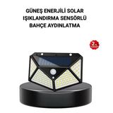 Solar Bahçe Lambası 100 Led Hareket Sensörlü Güneş Enerjili Aydınlatma Mir30370123