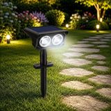 Solar Bahçe Lambası 2W Smd Led, Toprak Çubuklu, Güneş Enerjili Bahçe Aydınlatma, 6500K Beyaz - Çok Renkli