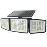 Solar Dış Mekan Işıkları, 2700LM 156 LED Süper Parlak Güneş Hareketi Dedektörü Işıkları, 3 Ayarlanabilir Kafa Ticari Sokak Alan Işıkları, IP65 Su Geçirmez Güneş Enerjili Dış Mekan Işıkları (1 PAKET)