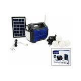 Solar Enerji El Feneri Radyo Bluetooth Mp3 Powerbank 4 Ampul Kamp Aydınlatma Siyah