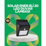 Solar Enerjili 20 Led Hareket Sensörlü Duvar Lambası Mir42595589