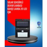 Solar Enerjiyle Çalışan Ip65 Su Geçirmez 20 Led Duvar Lambası