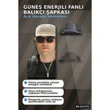 Solar Fanlı Balıkçı Şapkası - Güneş Enerjili Vantilatörlü Ayarlanabilir Açık Hava Şapka - Renkli - DİĞER