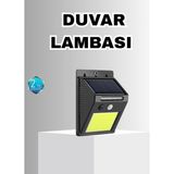 Solar Güçlü LED Dış Mekan Lambası – Güneş Enerjisiyle Şarj Olan Sensörlü Bahçe Işığ - 0 - Siyah
