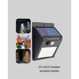 Solar Güçlü LED Dış Mekan Lambası – Güneş Enerjisiyle Şarj Olan Sensörlü Bahçe Işığı ( Lisinya )