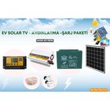 Solar Güneş Enerji Sistemi Aydınlatma Cep Telefonu Şarj Tv Mini Buzdolabı