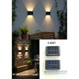 Solar Güneş Enerjili 10 Led Li Aplik Duvar Aydınlatma Çift Yönlü Gün Işığı Bahçe Dekorasyon
