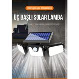 Solar Güneş Enerjili 74 Ledli Hareket Sensörlü 3 Modlu Bahçe Balkon Aydınlatma Sokak Lambası
