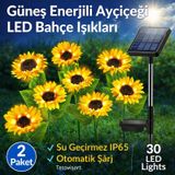 Solar Güneş Enerjili Ayçiçeği Bahçe Lambası Ip65 Su Geçirmez Led Dış Mekan Aydınlatma 360 Işık 3500k Sıcak Beyaz Dekoratif Peyzaj Lambası 1
