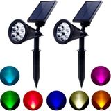 Solar Güneş Enerjili Kazıklı Yer Armatürü 7 LED Ağaç Duvar Bahçe Aydınlatma Dekor Işık - Çok Renkli