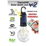 Solar Güneş Enerjili LED Ampul 3 Modlu Uzaktan Kumandalı Solar Camping Lamp