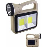 Solar Güneş Enerjili Şarjlı LED El Feneri - 3W Ön Led, 2 Yan Cob, 16 Arka Smd, 1000 Lümen, 2400 Mah Powerbank, Type-C ve Solar Şarjlı Çok Modlu Işık