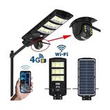 Solar Kamera Güneş Panelli Sokak Lambası ve Sim Kartlı Ptz Kamera - Siyah