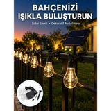 Solar LED Ampul Işık Dış Mekan Bahçe Pergola Balkon Dekoratif Aydınlatma - Altın