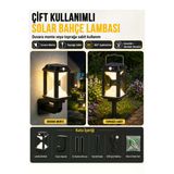 Solar Led Bahçe Lambası 300 Lümen 3W Smd Işık Karanlık Ve Hareket Sensörlü Güneş Enerjili Usb Şarjlı Duvar Ve Toprak Aydınlatma