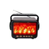 Solar Panelli Şömine Nostaljik Görünümlü Bluetooth Hoparlör Ve Fenerli Mp3 Çalar Radyo Müzik Kutusu