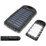 Solar Powerbank 10.000 Mah Güneş Enerjili Powerbank 12 LED Işikli white - Şeffaf