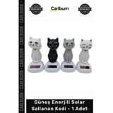 #Solar Şans Getiren Dekoratif Araç Torpido Üstü Ofis Biblo Güneş Enerjili Solar Sallanan Kedi